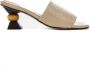 Pedro Miralles Python Print Sandal Strap Beige Dames - Thumbnail 1