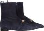 Pedro Miralles Velour Navy Kettingdetail Enkellaars Blue Dames - Thumbnail 1