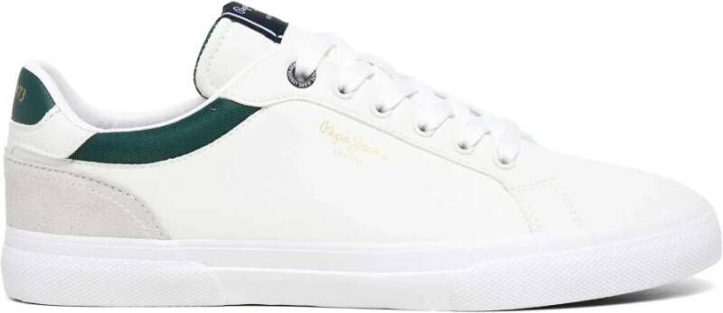 Pepe Jeans Klassieke Ivy Green Court Schoenen White Heren