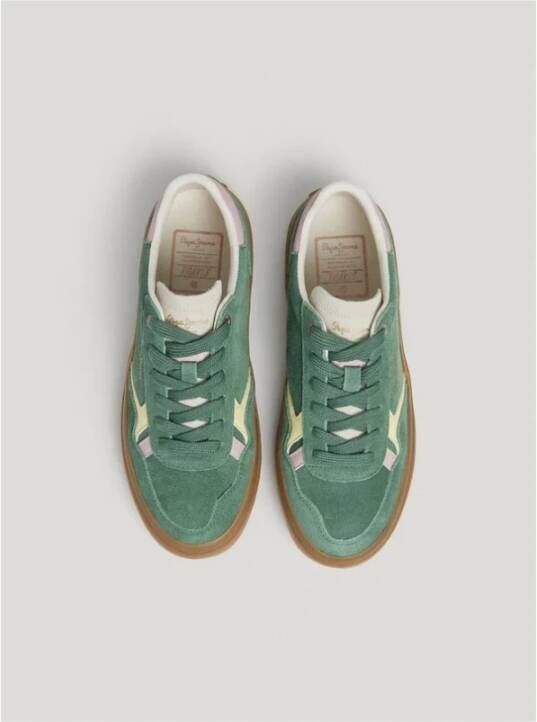 Pepe Jeans Retro Suède Sneakers Green Dames