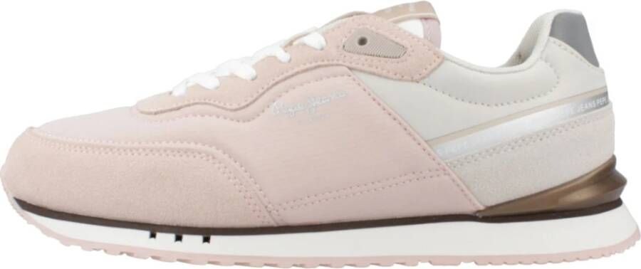 Pepe Jeans Stijlvolle London Seal Sneakers Pink Dames