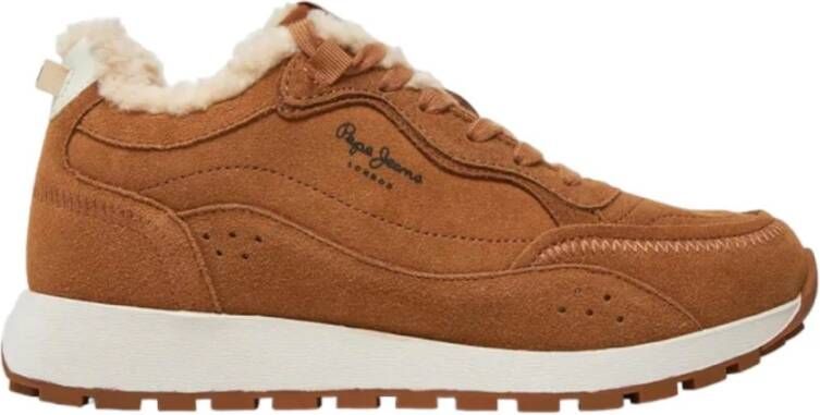 Pepe Jeans Urban Block Sneakers met Gestructureerd Ontwerp Brown Dames