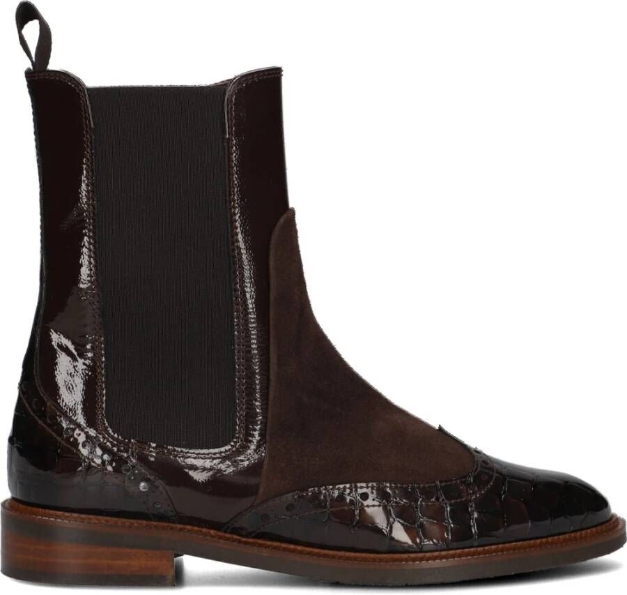 Pertini Bruine Chelsea Boots Krokodillenprint Brown Dames