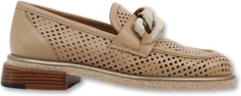 Pertini Leren Loafer Beige Dames