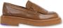 Pertini Leren Loafer met Paarse Zool Detail Brown Dames - Thumbnail 1