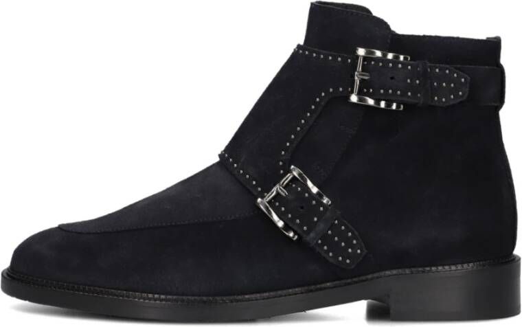 Pertini Navy Suede Enkellaarzen Stijlvol Model Blue Dames