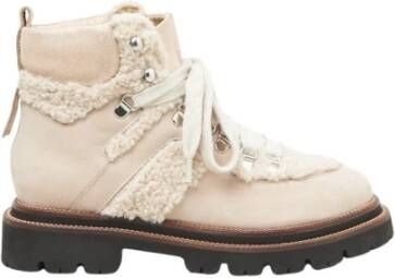 PESERICO Echte leren en eco-bont wandelschoenen Beige Dames