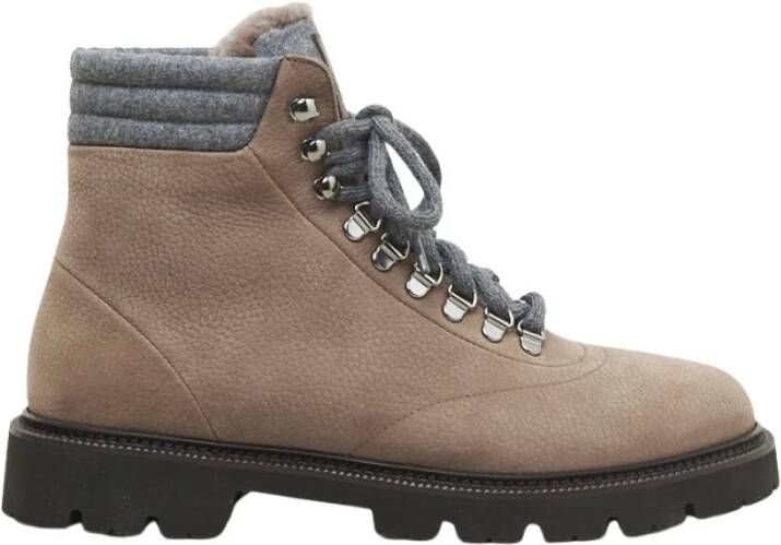 PESERICO Nubuck lederen en schapenvacht bergschoenen Brown Heren