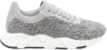 PESERICO Sneakers van echt leer en eco-bont Gray Dames