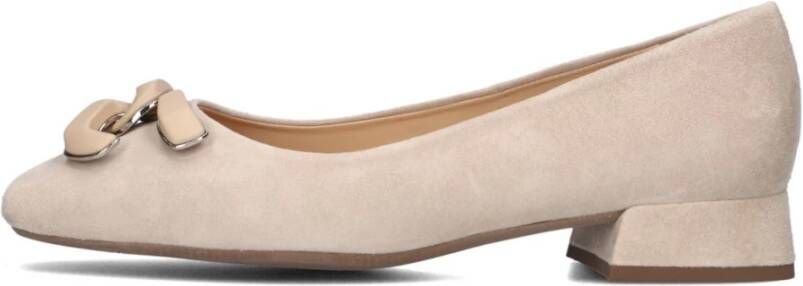 Peter Kaiser Beige Suède Loafers met Blokhak Beige Dames