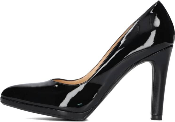 Peter Kaiser Zwarte leren pump met blokhak Black Dames