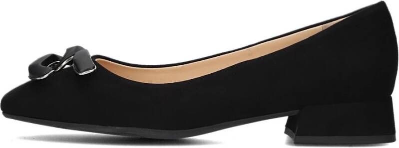 Peter Kaiser Zwarte Suède Loafers met Blokhak Black Dames