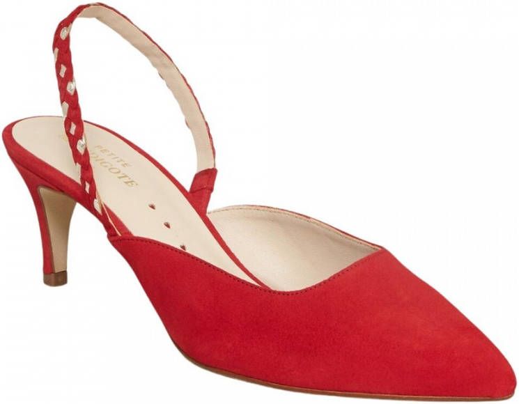 Petite Mendigote Rode Suède Puntige Neus Slingbacks Red Dames