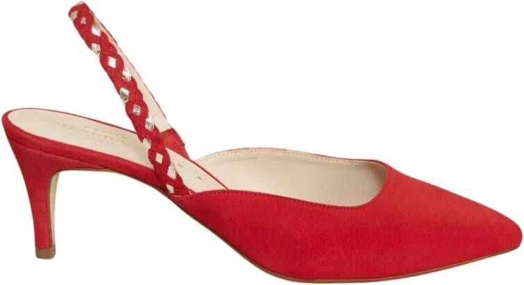 Petite Mendigote Rode Suède Puntige Neus Slingbacks Red Dames