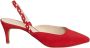 Petite Mendigote Rode Suède Puntige Neus Slingbacks Red Dames - Thumbnail 1