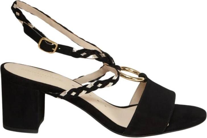 Petite Mendigote Zwarte Suede Hepburn Sandalen Black Dames