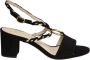 Petite Mendigote Zwarte Suede Hepburn Sandalen Black Dames - Thumbnail 1