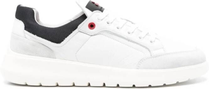 Peuterey Sneakers met suède inzetstukken en logo White Heren