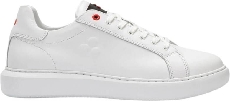 Peuterey Witte Leren Sneakers Helica 02 White Heren