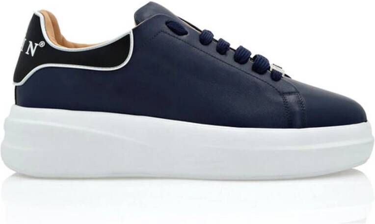 Philipp Plein Blauwe Leren Sneakers Blue Heren