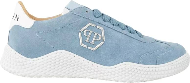 Philipp Plein Blauwe Suède Runner Sneakers Blue Dames