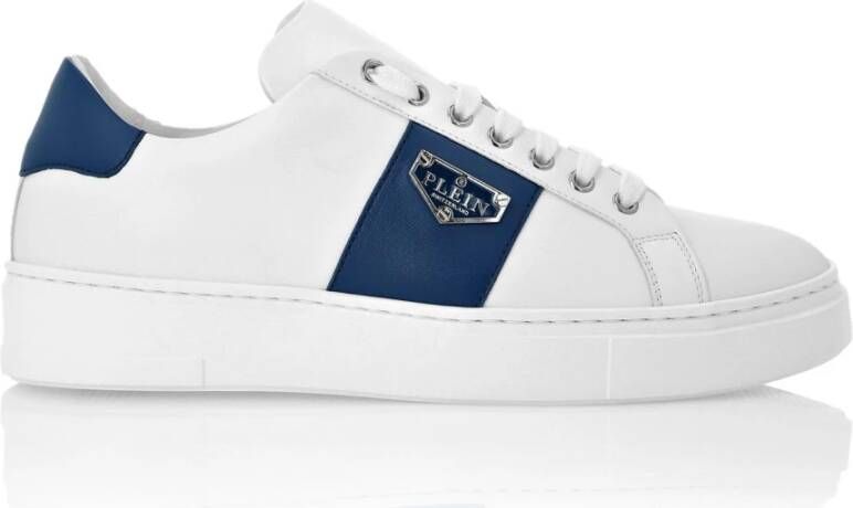 Philipp Plein Embleem Leren Lage Sneakers White Heren