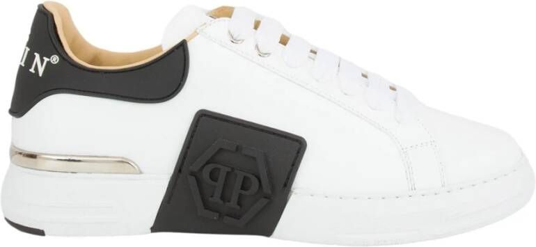 Philipp Plein Hexagon Leren Sneakers Phantom Kick$ White Heren