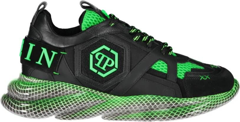 Philipp Plein Lage sneakers met reliëflogo Green Heren