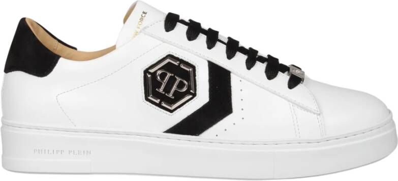 Philipp Plein Leren Arrow Force Sneakers White Heren