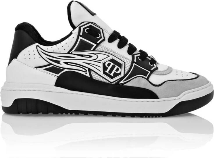 Philipp Plein Paarse Casual Sneakers voor Mannen Black Heren