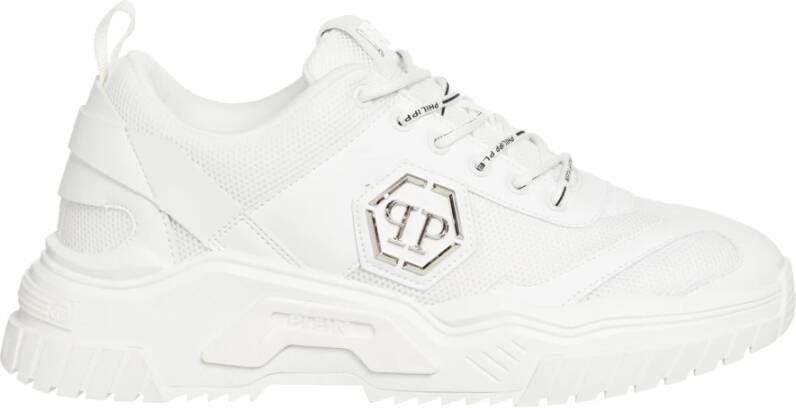 Philipp Plein Predator Sneakers met vetersluiting White Heren