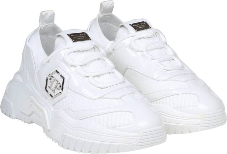 Philipp Plein Witte Jersey Hi Top Sneakers voor Dames Wit Dames