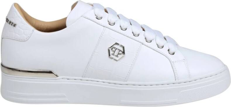 Philipp Plein Wit Leren Hexagon Sneakers Wit Heren