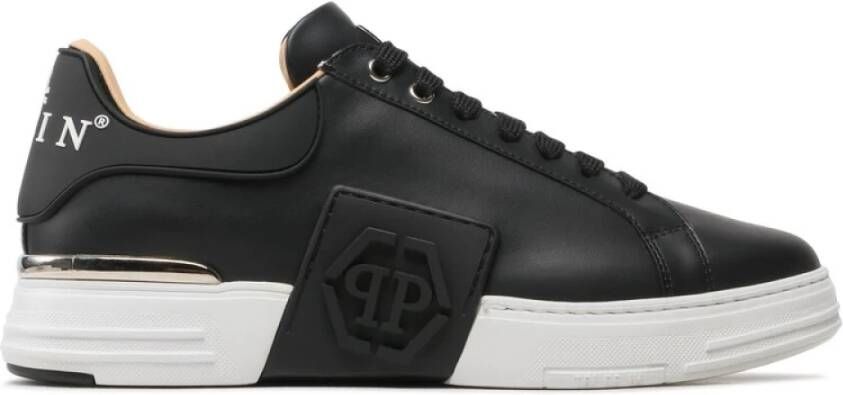 Philipp Plein Witte Sneakers Regular Fit Geschikt voor alle temperaturen 100% Leer White Heren