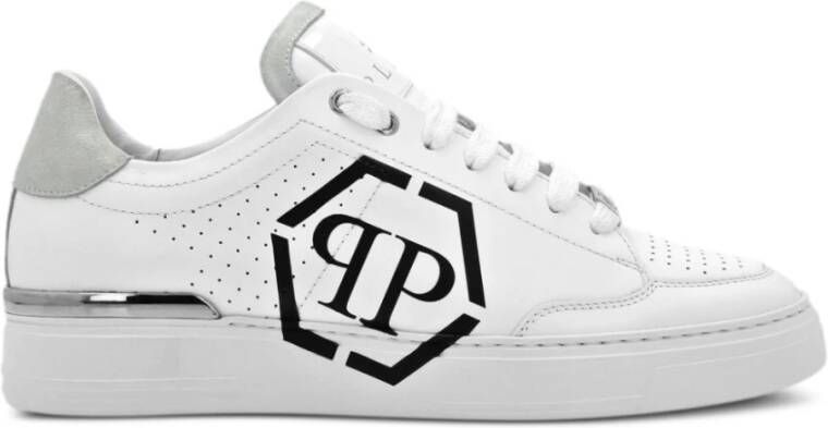 Philipp Plein Wit Zwart Lo Top Sneakers White Heren