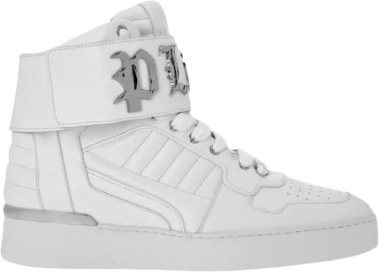 Philipp Plein Witte Hi-Top Gothic Sneakers White Heren