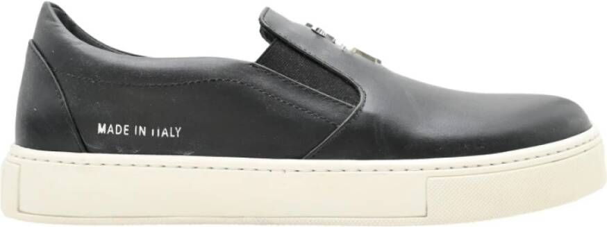 Philipp Plein Zwarte en Zilveren Heren Loafer Schoen Black Heren