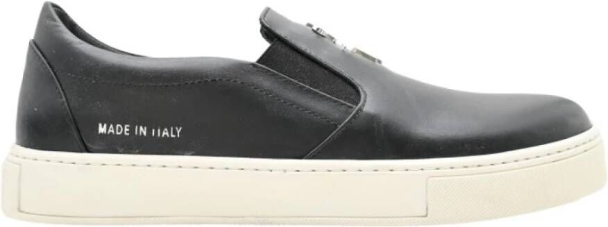 Philipp Plein Zwarte en Zilveren Heren Moccasin Sneakers Black Dames