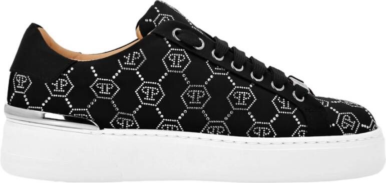 Philipp Plein Zwarte Kristal Lage Sneakers Black Dames