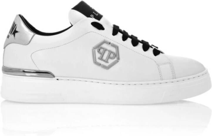 Philipp Plein Zwarte Leren Sneaker White Heren