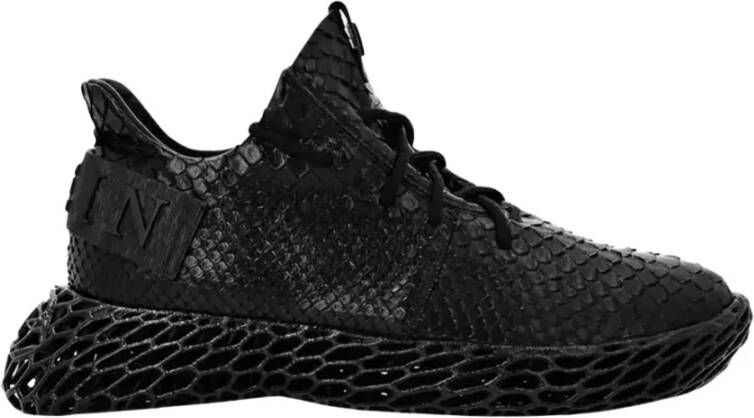 Philipp Plein Zwarte Python Runner Sneakers Black Heren