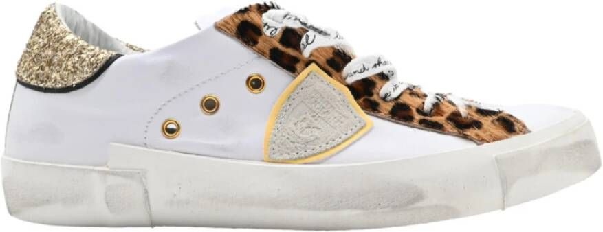 Philippe Model Animalier Sneakers Wit Print White Dames