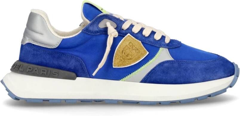 Philippe Model Antibes Sneaker Klein Blauw Vintage Hardloopontwerp Blue Heren