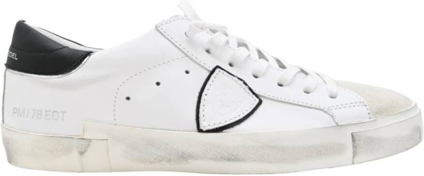 Philippe Model Basis lage herensneakers in wit zwart White Heren