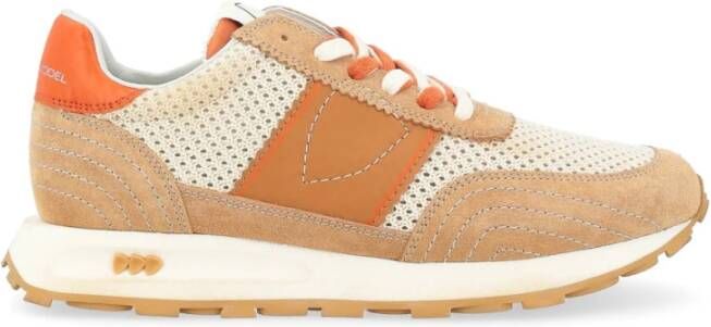 Philippe Model Beige en Oranje Suède Sneaker Tour Multicolor Heren