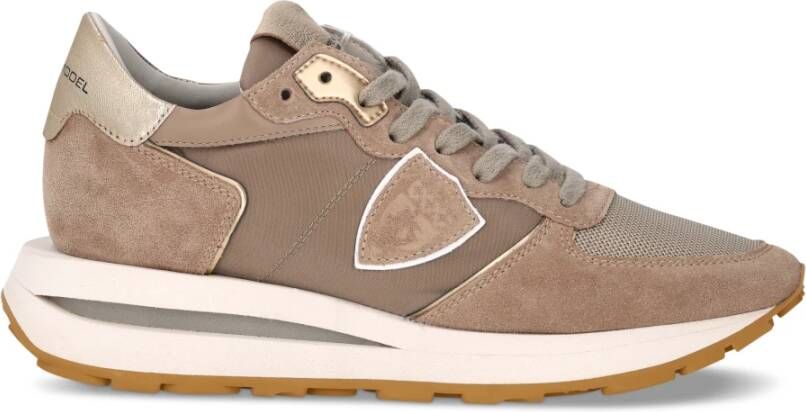 Philippe Model Beige Hardloopschoenen met Metallic Accenten Beige Dames