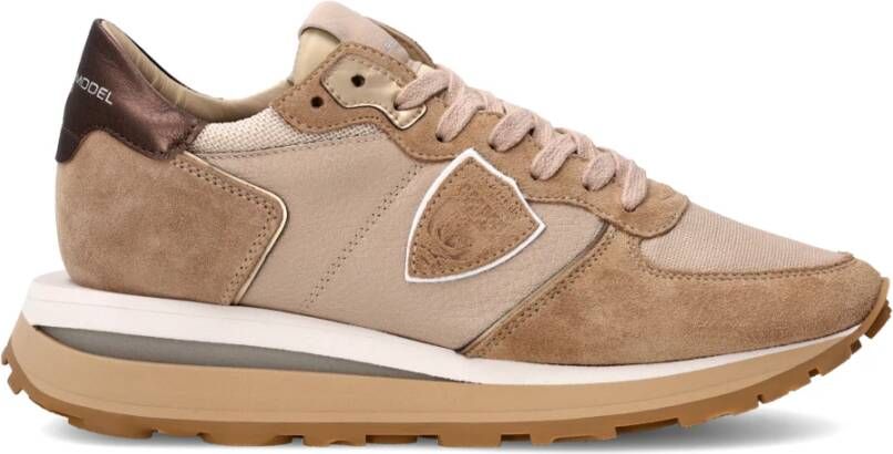 Philippe Model Beige Hardloopschoenen met Metallic Accenten Beige Dames