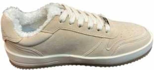 Philippe Model Beige Low-Top Eco-Fur Sneakers Beige Dames