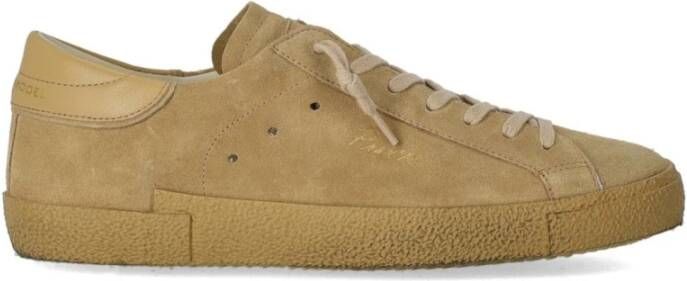 Philippe Model Beige Sneaker met Suède Inzetstukken Beige Heren