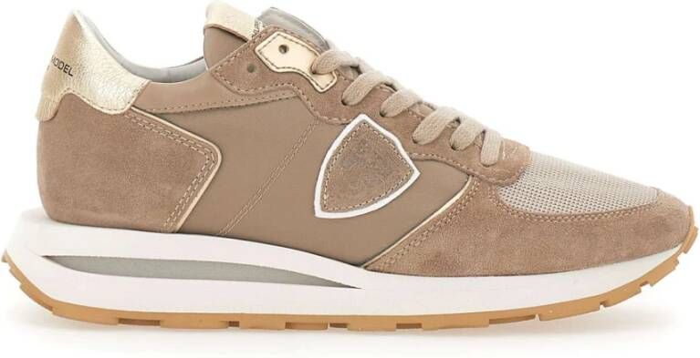 Philippe Model Beige Hardloopschoenen met Metallic Accenten Beige Dames